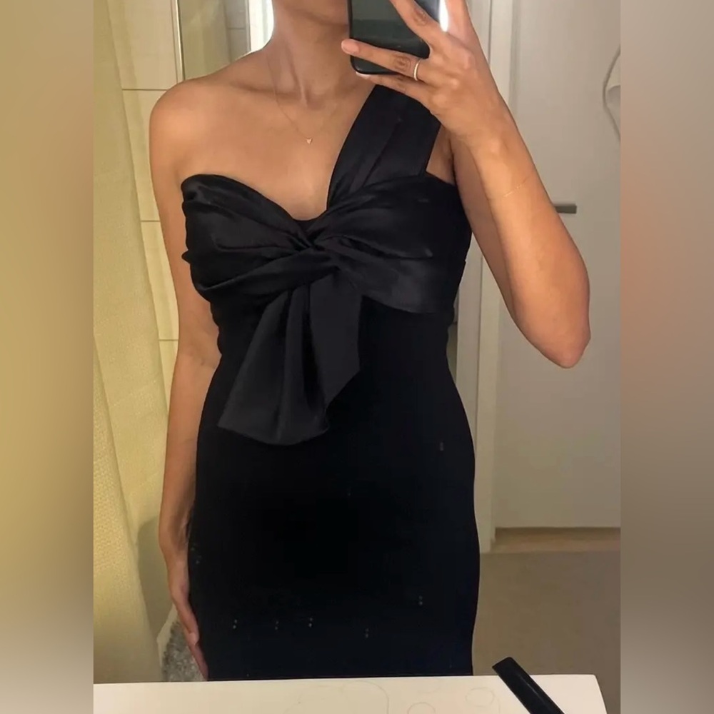 Mac Duggal One Shoulder Draped Trumpet Gown